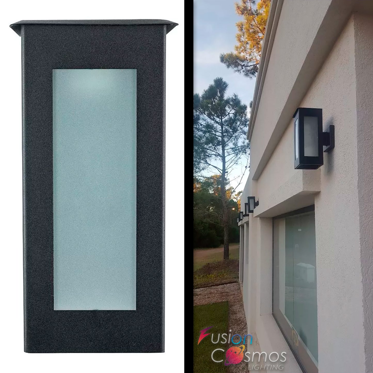 Modern Farmhouse Frosted Glass Wall Sconce - Metal Outdoor Wall Light Lantern For Porch Patio Yard, Front Door Lamp - Garden Led Waterproof
