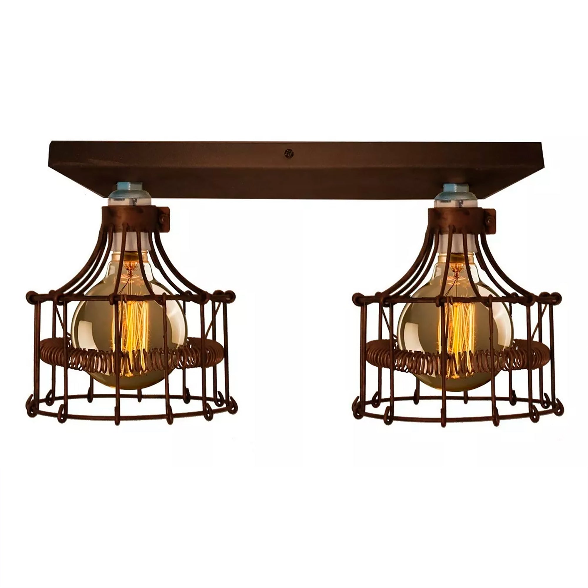 ❤️ shops Italian Tuscany Cage Rust Copper Industrial Chandelier Light