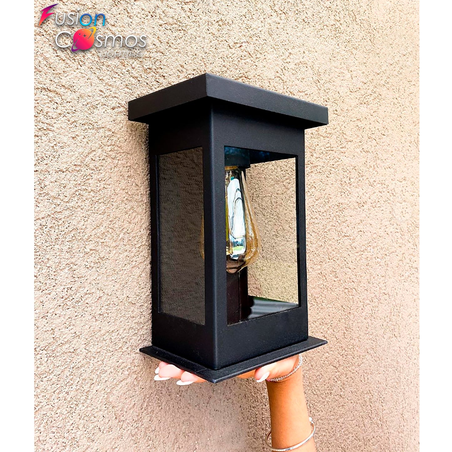 Modern Japanese Style Wall Sconce - Iron Metal Farmhouse Wall Lantern Porch Patio Yard Garden Exterior Outdoor - Minimalist Light Fixture