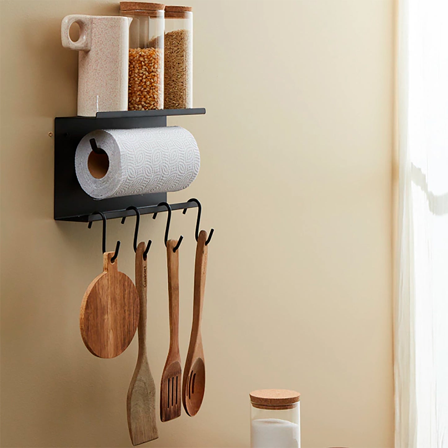 Wall roll holder to kitchen