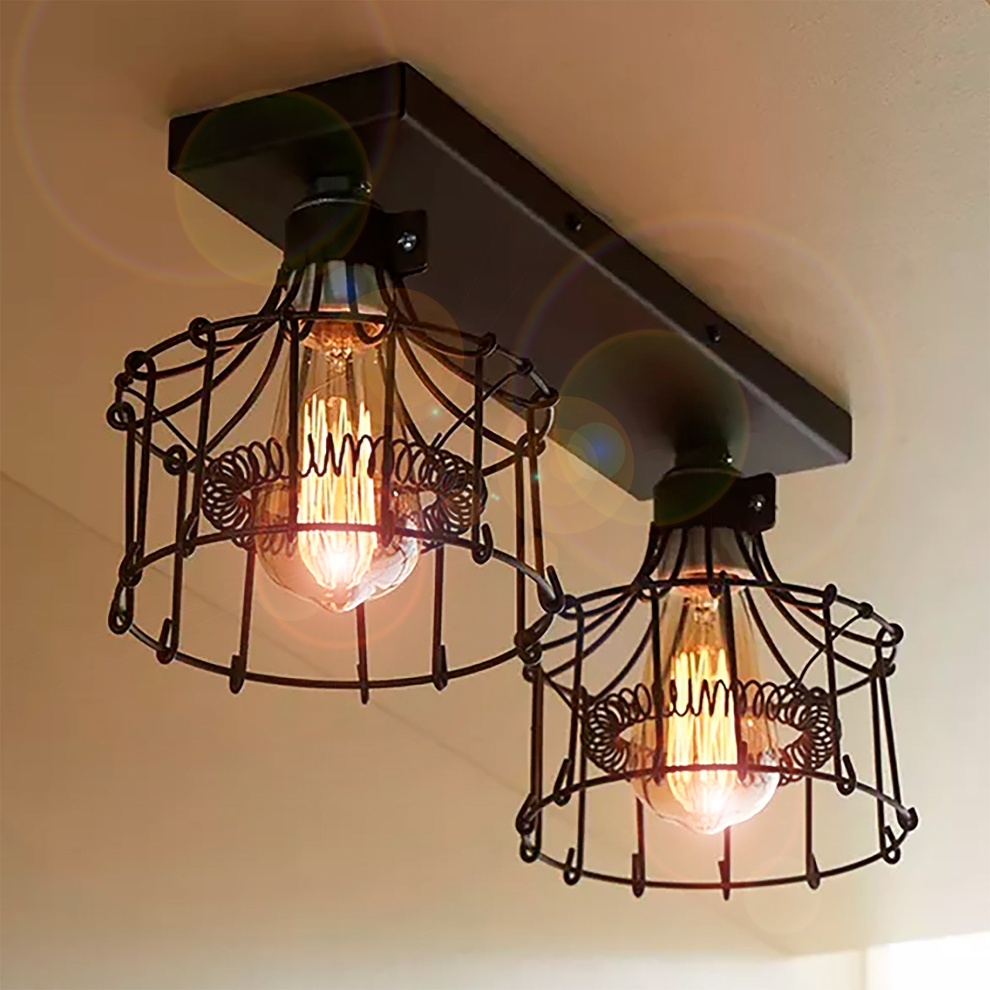 ❤️ Italian Tuscany Cage Rust Copper newest Industrial Chandelier Light