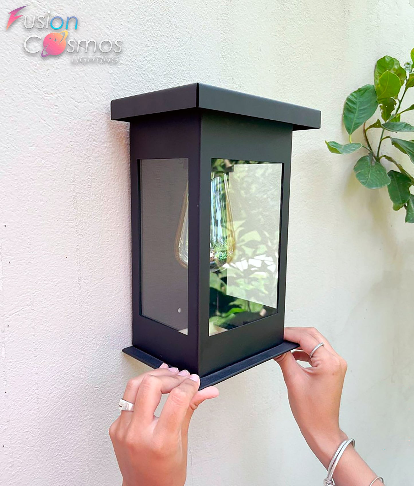 Modern Japanese Style Wall Sconce - Iron Metal Farmhouse Wall Lantern Porch Patio Yard Garden Exterior Outdoor - Minimalist Light Fixture