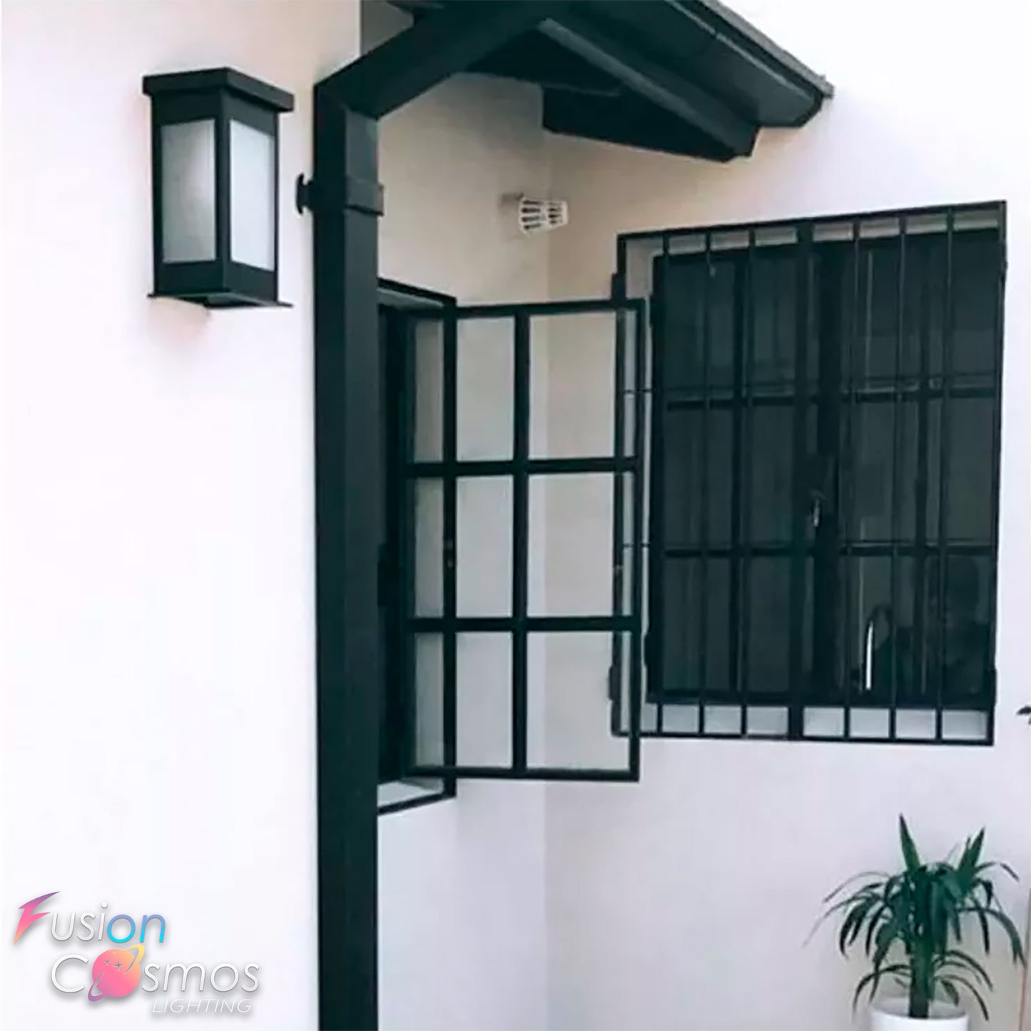 Japanese Style Wall Lantern Frosted Glass - Iron Metal Farmhouse Wall Sconce Porch Patio Yard Garden Exterior Outdoor - Lighting Led Decor