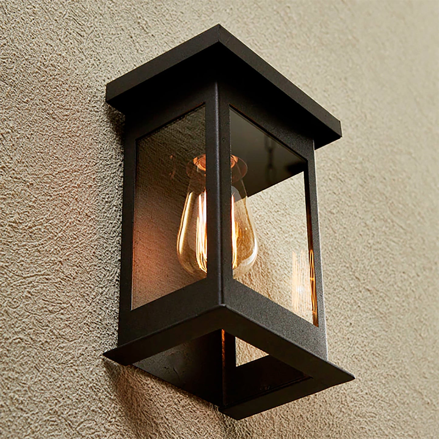 Modern Japanese Style Wall Sconce - Iron Metal Farmhouse Wall Lantern Porch Patio Yard Garden Exterior Outdoor - Minimalist Light Fixture