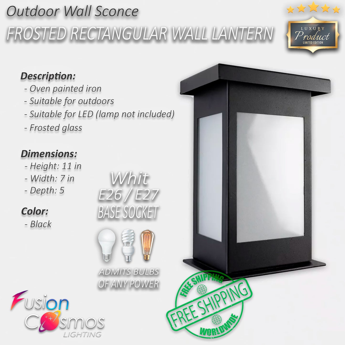 Japanese Style Wall Lantern Frosted Glass - Iron Metal Farmhouse Wall Sconce Porch Patio Yard Garden Exterior Outdoor - Lighting Led Decor